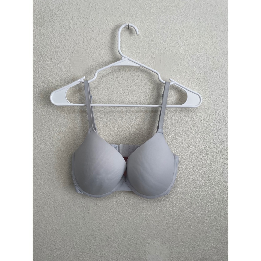 Victoria's Secret PINK Wear Everywhere Bra Women 34DD Gray Good Push-Up Logo